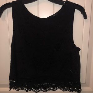 NWOT Ambiance Black Lace Crop Top